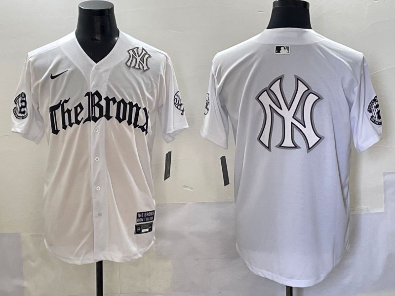 Men 2025 New York Yankees Blank White Five generations Joint Name Nike MLB Jersey style 24